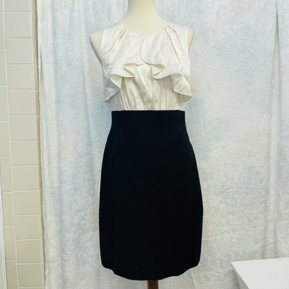 BCBG Silk Ruffle-Top Sleeveless Sheath